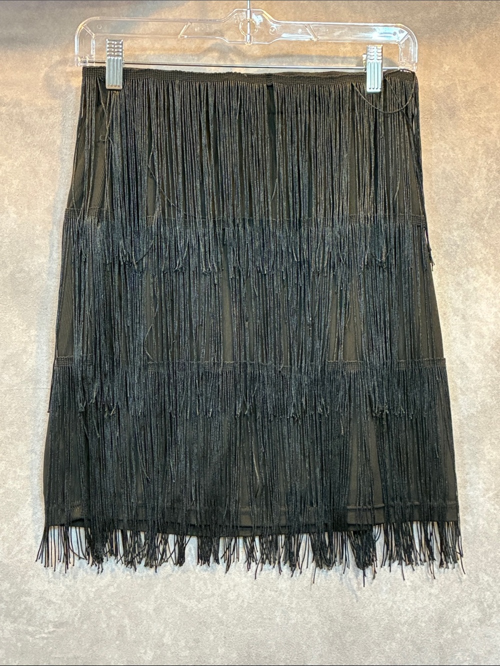 Maner Black Fringe Tiered Mini Skirt - Women